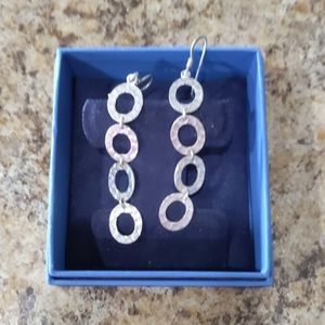 Hammered 925 SS Dangly Earrings
